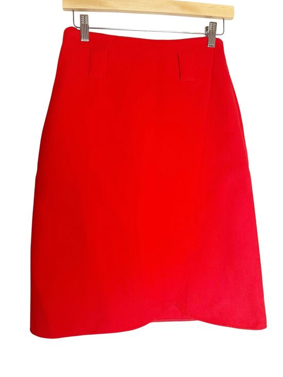 Halogen Dresses & Skirts - Halogen Solid Red A-Line Knee Length Office Classy Career Skirt Size 2 Petite